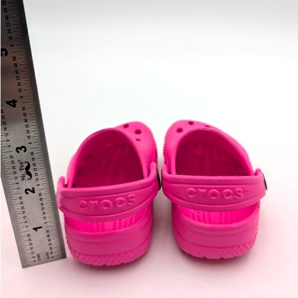 Crocs Baya Unisex Kids Slip-On Clogs Slippers Lightweight Pink Size US3 EU18 - Picture 3 of 7